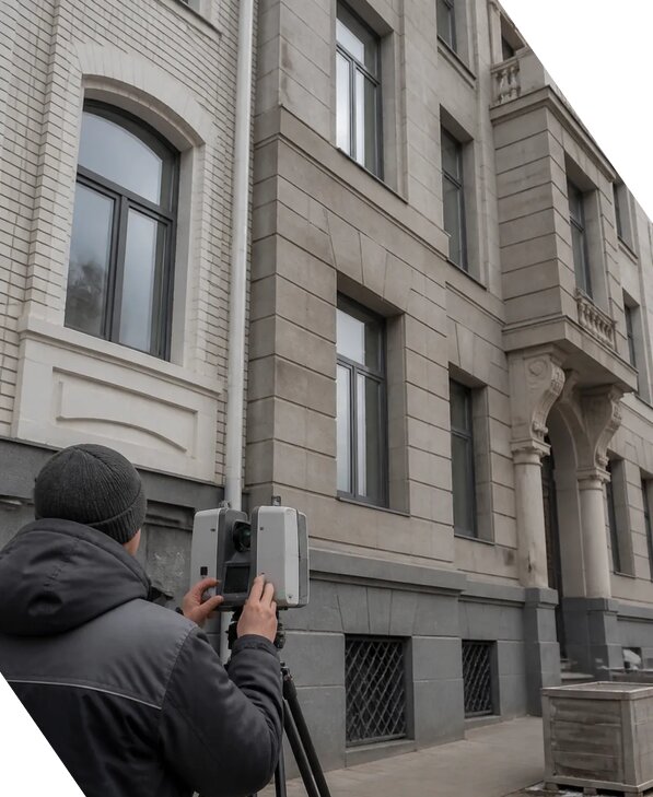 Лазерное сканирование фасадов зданий для обследования в Гагарине